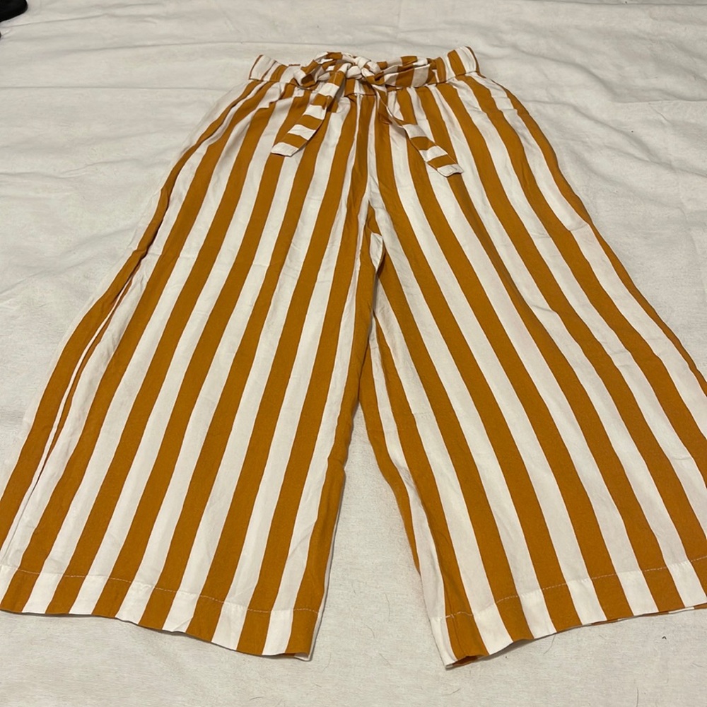Garage Orange/White Striped Gaucho Capri Pants Size XS